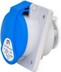 Průmyslová zásuvka vestavná zkosená 1F IP54 32A 230V 2p+PE ETI 004482079