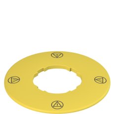 Žlutý štítek, průměr 60 mm, popis/symboly dle ISO 13850 PIZZATO VETF32A5113