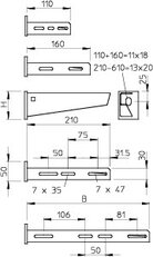 OBO 7192010 Nástěnný a závěsný výložník AW 30 16 FT SO
