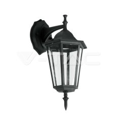 Garden Wall Lamp E27 Matt Black Down,  V