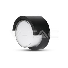 6W LED Wall Light Sami-Frame Black Round