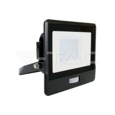 30W LED PIR Sensor Floodlight SAMSUNG CHIP Black Body 3000K V-TAC SKU20262