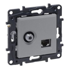 863377 NILOE S.TV TYPF+RJ45 6UTP ALU LEGRAND 863377