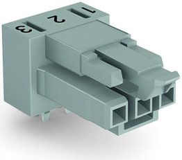 Zásuvka na desky plošných spojů úhlové provedení 3pól. šedá WAGO 890-843/011-000
