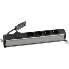 Standardní zásuvkový blok: 4x 250 V typ E + 2x zásuvka RJ45 hliník černý