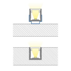 Přisazený hliníkový profil PW bílý 11x11mm, mléčný difuz 2m