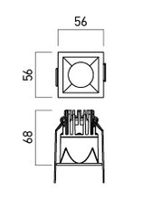 XDOMINO REC. SPOT 1x6,2/8,9W 350/500mA 2