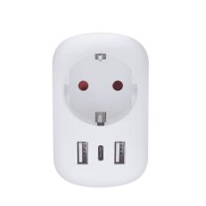 Cestovní adaptér UK USB A+C pro použití