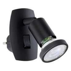 Bodové svítidlo do zásuvky PARRINI 1x 4,5W IP20 černá EGLO 300911