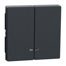 Dvojitá klapka, Merten System M, s průzorem, antracit, matný plast MEG3420-0414