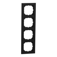 Rámeček Merten M-Pure, čtyřnásobný, černá matná, plast SCHNEIDER MEG4040-3603