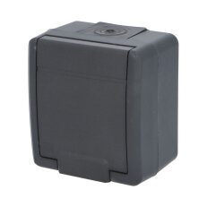 ATLAS 2K IP55 Zásuvka 2P+PE s ochr. kolíkem, antracitová FAMATEL 19082-09