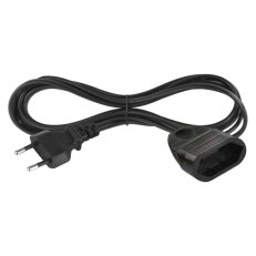 Dvoužilový pohyblivý přívod 1,5 m, 1 zásuvka, černý, PVC, 0,75 mm2 EMOS PC01301