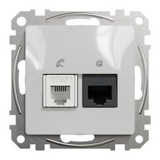 Sedna D/E Datová zásuvka RJ45 kat.6 UTP+RJ11 Aluminium SCHNEIDER SDD113468