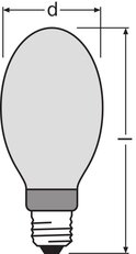 Metalhalogenivová výbojka LEDVANCE POWERSTAR HQI-E coated 250400 W 250 W/D PRO