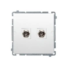 dvojitá anténní zásuvka typ F pro individuální instalace, bílá BMAF2.01/11