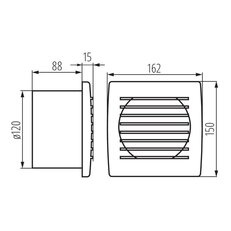 Ventilátor CYKLON EOL120HT s hydrostatem a s časovým vypínačem, KANLUX 70941