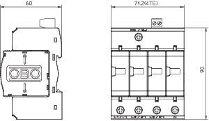 OBO V25-B+C 4-FS280 Kombinovaný svodič přepětí, typ 1+2,4P,TN,DS, 280V
