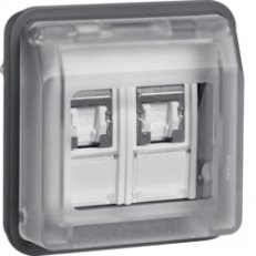 Zásuvka datová 2-násobná RJ 45 FTP Cat.6e přístroj IP55 W.1 šedá 14103505