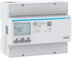Digitální elektroměr 3F, 2Tar. přímé měř. do 125 A, s Modbus výstupem, MID