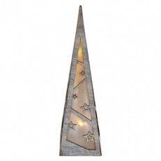 LED pyramida, 36cm, 2× AA, teplá bílá, časovač