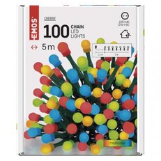 LED vánoční cherry řetěz - kuličky, 5 m, vnitřní, multicolor