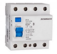 Proudový chránič AMPARO 10 kA, 63 A, 4P, 300 mA, A SCHRACK AR056130--