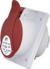 Průmyslová zásuvka vestavná zkosená 3F IP54 32A 400V 3p+PE ETI 004482080