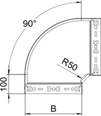 OBO RBM 90 810 FT Oblouk 90° Magic 85 vodorovný s rychlospojkou 85x100 Ocel
