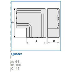 Plochý roh pro podparapetní systémy - bílá, 60x40 IBOCO I-NPAN 60X40 W 02491