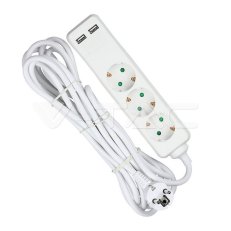 3 Ways Socket With 2 USB (3G 1.5MM2 X 5M