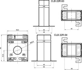 Měřící trafo CLB 22R.63 100/1A 2,5VA 1 FS5 120% násuvné, otvor d22,5