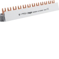 Hřebenová přípojnice 2P, 80A, 16mm2/12mod pro 6ks 2p přístrojů HAGER KDN280A