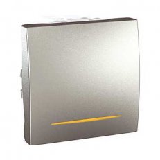 Unica Přepínač střídavý se signalizační kontrolkou ř.6Ss Aluminium MGU3.203.30S