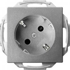 Merten Zásuvka 250V/16A SCHUKO 45stupňů,System M Aluminium MTN2370-0460