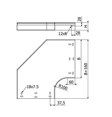 Koleno žlabu LINEAR+  KL-1B 90° (R100) 100/60 ''SZ'' ARKYS ARB-14220217