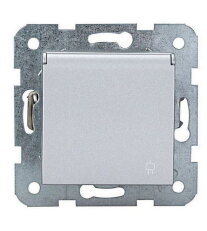 SCHUKO s bezpečnostní clonkou a klapkou, stříbrná SCHRACK EV121205--