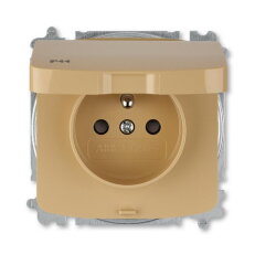 ABB TANGO zásuvka s kolíkem a clonkami IP44 béžová 6619A-A06997 D (náhrada 5519)