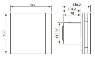 SILENT 100 CHZ DESIGN Ecowatt 12V IP57 tichý malý úsporný axiální ventilátor