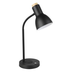 Stolní svítidlo VERADAL-QI LED TOUCH černá/dřevo 5,5W IP20 EGLO 900628