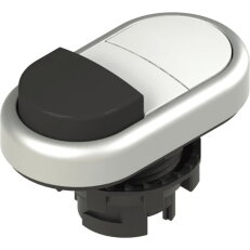 Dvojité tlačítko d22mm, plast, chrom, IP67 PIZZATO E21PDSL90221
