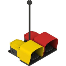 Dvojitý nožní spínač M20x1,5, plast, 1NO+1NC/1NO+1NC, žlutá PIZZATO PC2-105