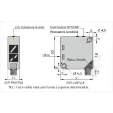 Kvádrový optoelektronický snímač AECO FTQSP-CR H