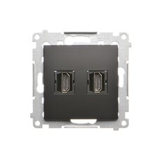 Dvojitá zásuvka HDMI, černá matná DGHDMI2.01/49