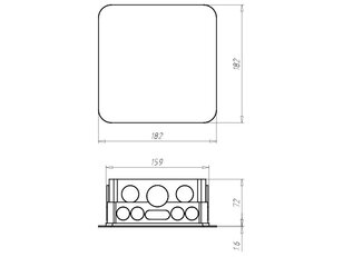 Krabice s víčkem 159x159x75 mm, pod omítku KAISER 1096-91