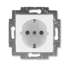 Zásuvka ABB LEVIT s bočními kontakty, bezšr, bílá/ledová bílá 6620H-A07457 01