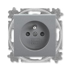 ABB LEVIT M Zásuvka 55x55 s ochranným kolíkem s clonkami ocelová 5519H-A02557 69