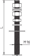 OBO isFang 3B-G2 Závitová tyč na dva betonové podstavce FangFi 340mm Nerez ocel