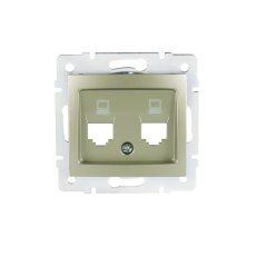 Adaptér datové zásuvky DOMO 2xRJ45 šampaňské 25935 Kanlux