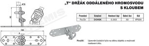 ''T'' držák oddáleného hrom.s kloubem DOHSK (FeZn) TREMIS VP005
